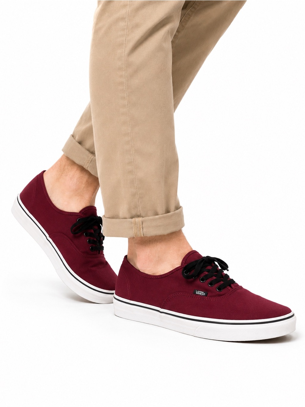 Size 8.5 Vans Men’s Authentic Burgundy Canvas Skate Shoes Sneakers NWT Classic
